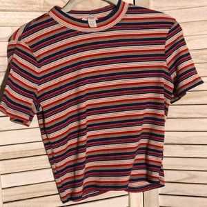 Turtle neck striped shirt